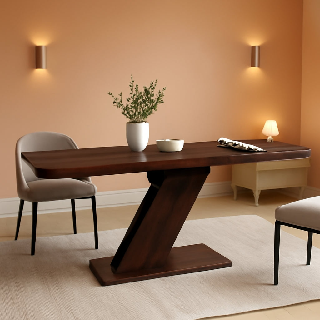 Walnut Extendable Dining Table 70.87 Inches Modern