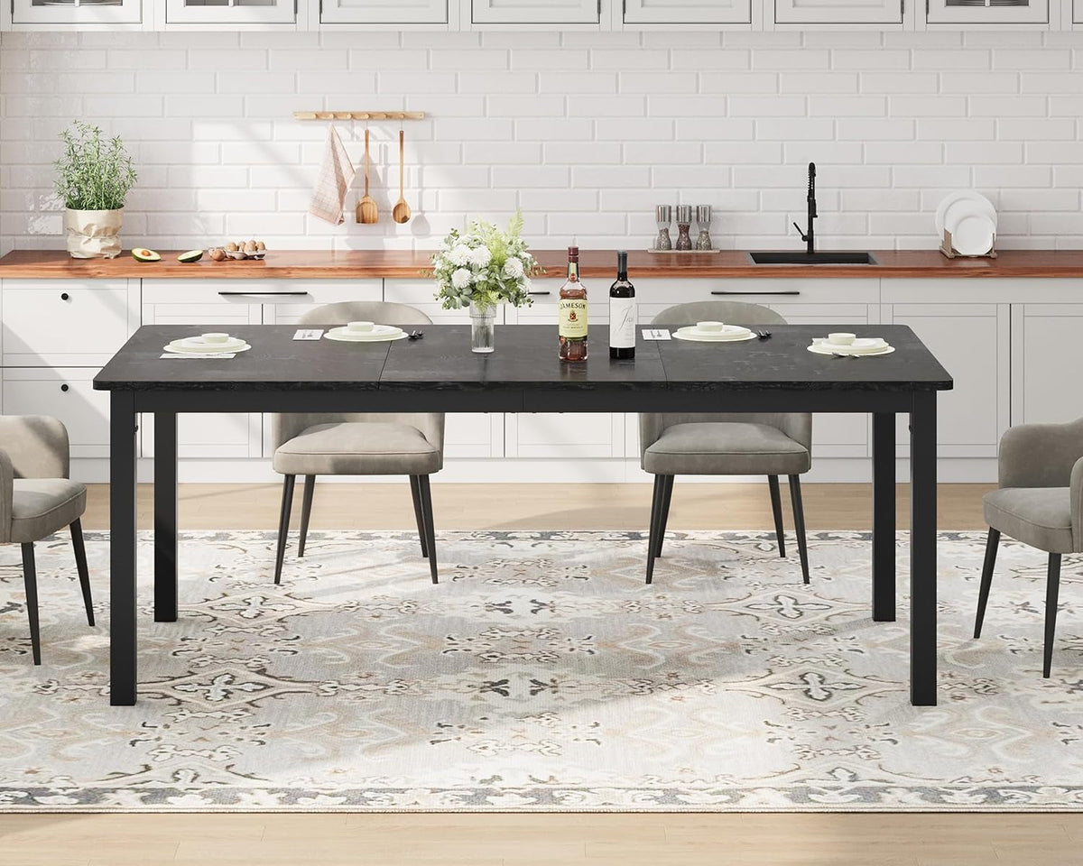 71 Inch Industrial Grade Dining Table Metal Frame Set