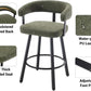 Green Leather Counter Height Bar Stools Set Of 4 With Backs 25 Inch