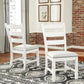 Vintage Farmhouse Cushioned Dining Chairs Whitewash 2 Pack