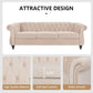 Beige Velvet 3 Piece Living Room Set With Chesterfield Sectional Sofa And Loveseat-4