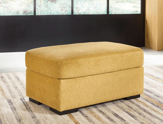 Yellow Modern Ottoman With Premium Upholstery Fabric
