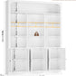 White Six Tier Freestanding Contemporary Storage Bookcase