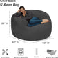 Charcoal 5ft Memory Foam Bean Bag Chair for Living Room