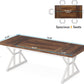 70.8 Inch Executive Desk Brown White Home Office Desk