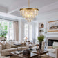Gold Crystal Chandelier 24 Inch 12 Lights Ceiling Fixture