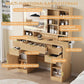 Makeup Vanity Desk Natural Oak Mirror Illumination