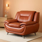 Orange Leather Sofa For Living Room With Minimalist Design