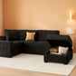 Dark Grey Sectional Sleeper Sofa With Pull Out Bed