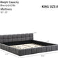 King Size Gray Chenille Upholstered Platform Bedstead
