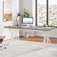 70.8 Inch Grey White Executive Desk Large Home Office