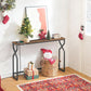 Sofa Console Table Integrated Charging Station Brown