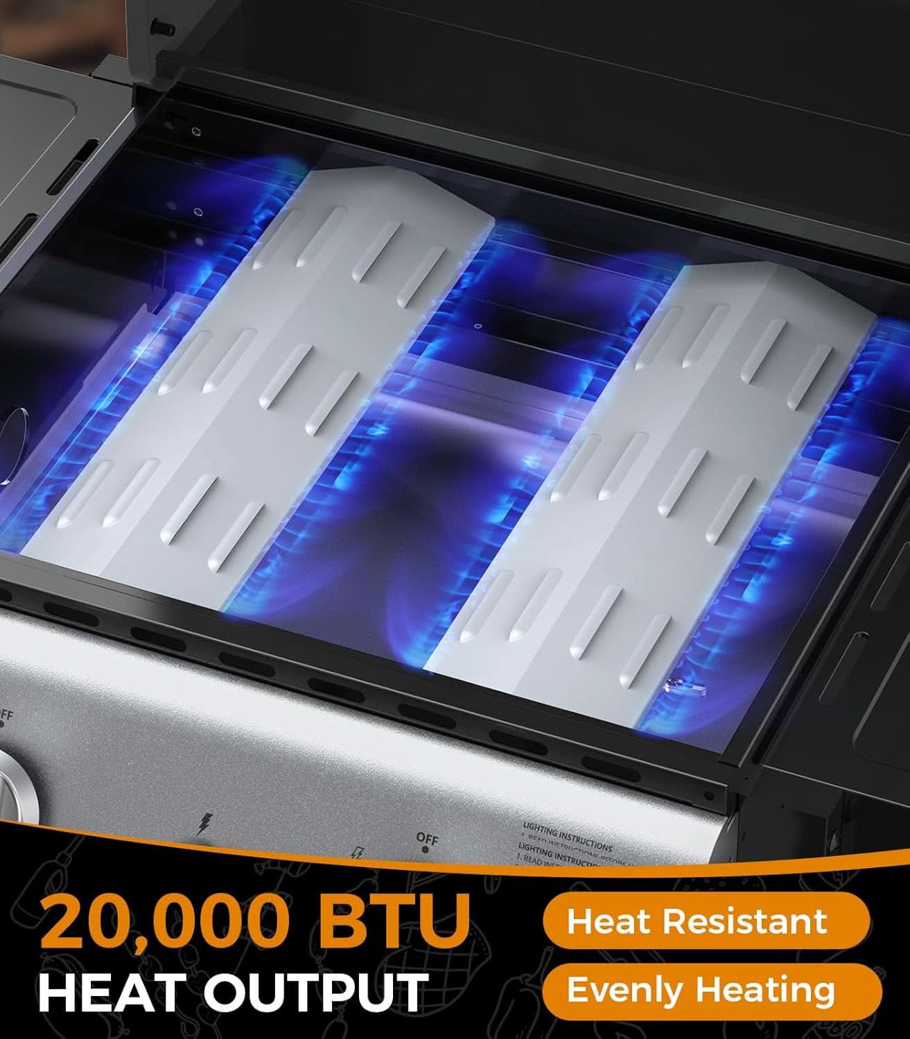 Two-Burner Propane Grill 20,000 BTU Stainless Steel