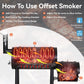 Offset Barrel Smoker Charcoal Grill 28Inch Outdoor