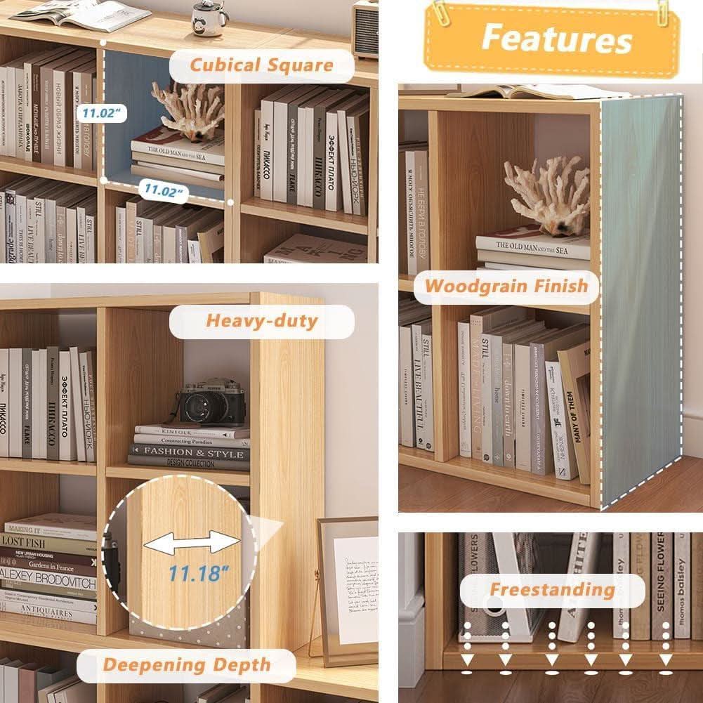 Modularized Cube Organizer Bookcase White Fabric Bins