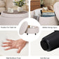 Beige Polyester Circular Storage Ottoman With Tray
