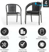 Modern Stackable Rattan Dining Chairs Set for Outdoor
