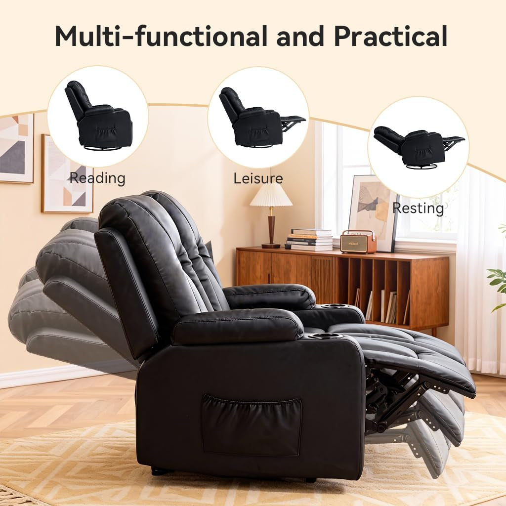 Faux Leatherette Manual Recliner Sofa Set Cupholders
