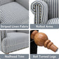 Blue Upholstered Coastal Accent Chair Nailhead Trim