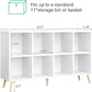 Freestanding White Eight Cube Wooden Bookshelf Organizer-2