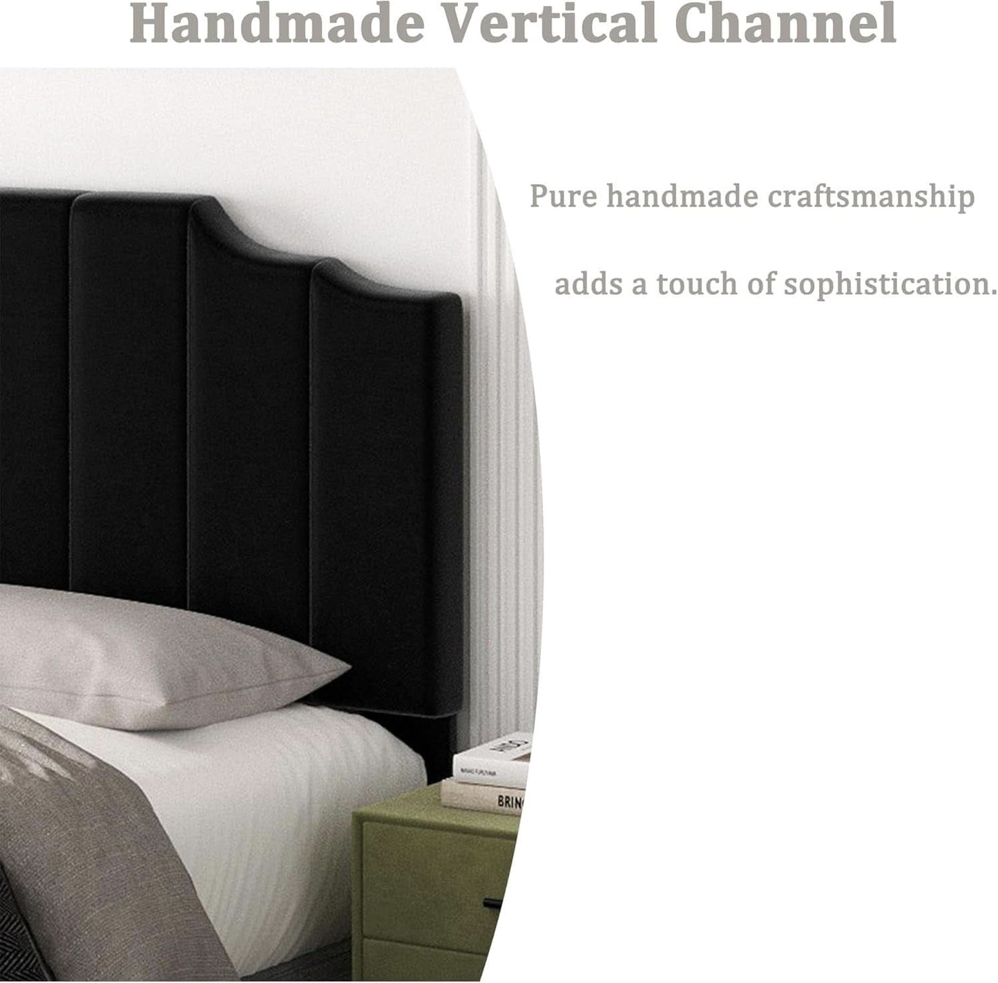 Velvet King Size Wall Mounted Headboard for Adjustable Beds