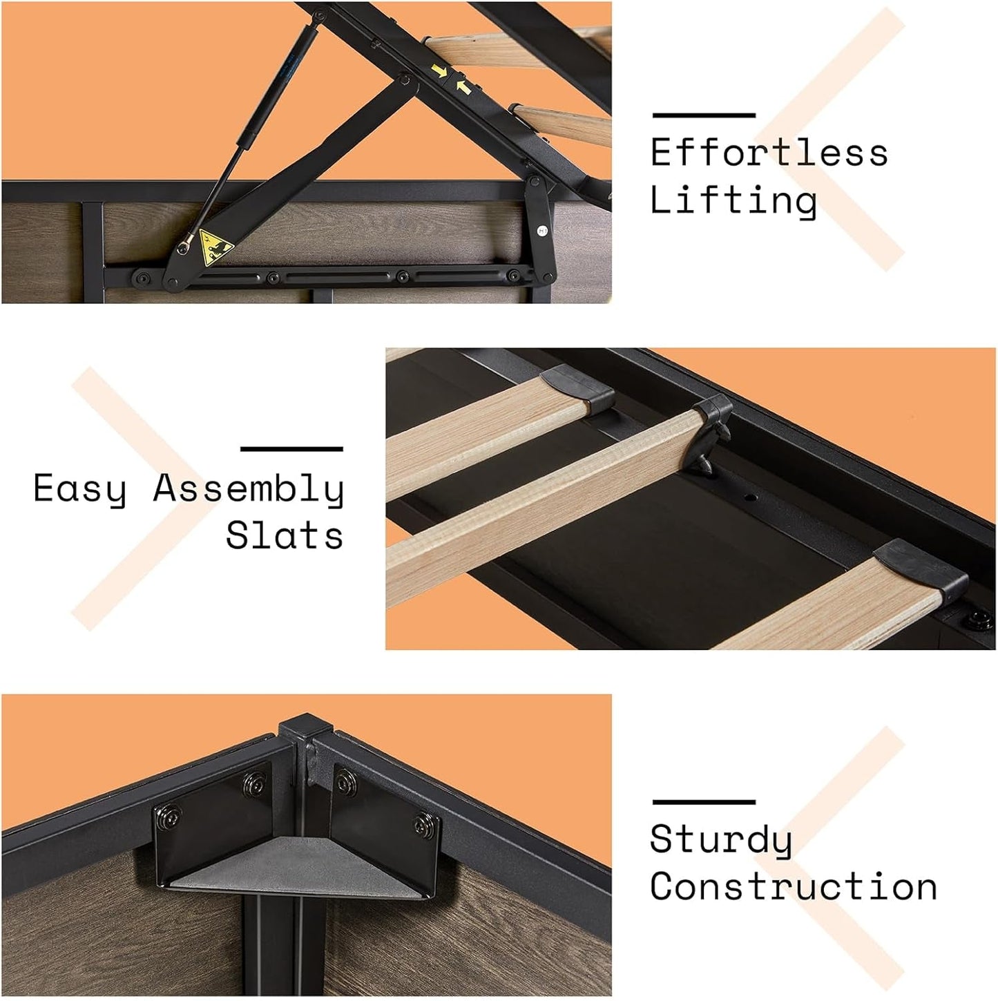 Full Sized Industrial Underbed Storage Bed Frame Lift