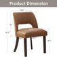 Brown Faux Leather Dining Chair Set Of 2 Upholstered