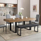 63 Inch Extendable Dining Table Walnut Brown Dining Room