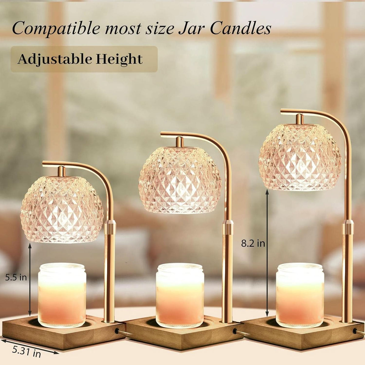 Candle Warmer Lamp With Timer Dimmable Functionality