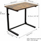 Height-Adjustable C-Shaped Sofa Table Walnut Brown