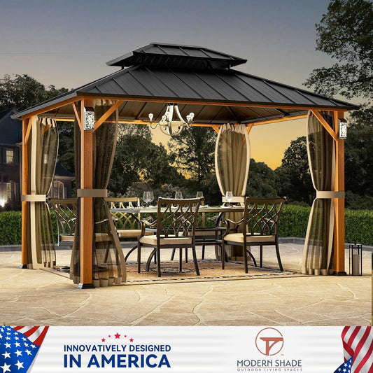 10x12 Weatherproof Hardtop Gazebo With Galvanized Roof