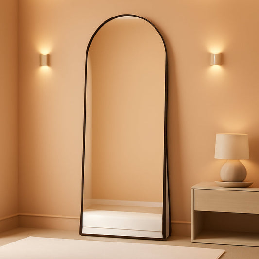 Arched Architectural Mirror 71Inch Aluminum Alloy Black