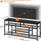 Matte Black LED Illuminated TV Stand Charging Station