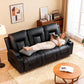 Faux Leatherette Manual Recliner Sofa Set Cupholders