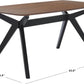 Contemporary Walnut Black Rectangle Wood Dining Table