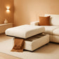 Corduroy Storage Ottoman Beige With Hidden Compartments
