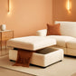 Beige Corduroy Storage Ottoman With Hidden Compartment
