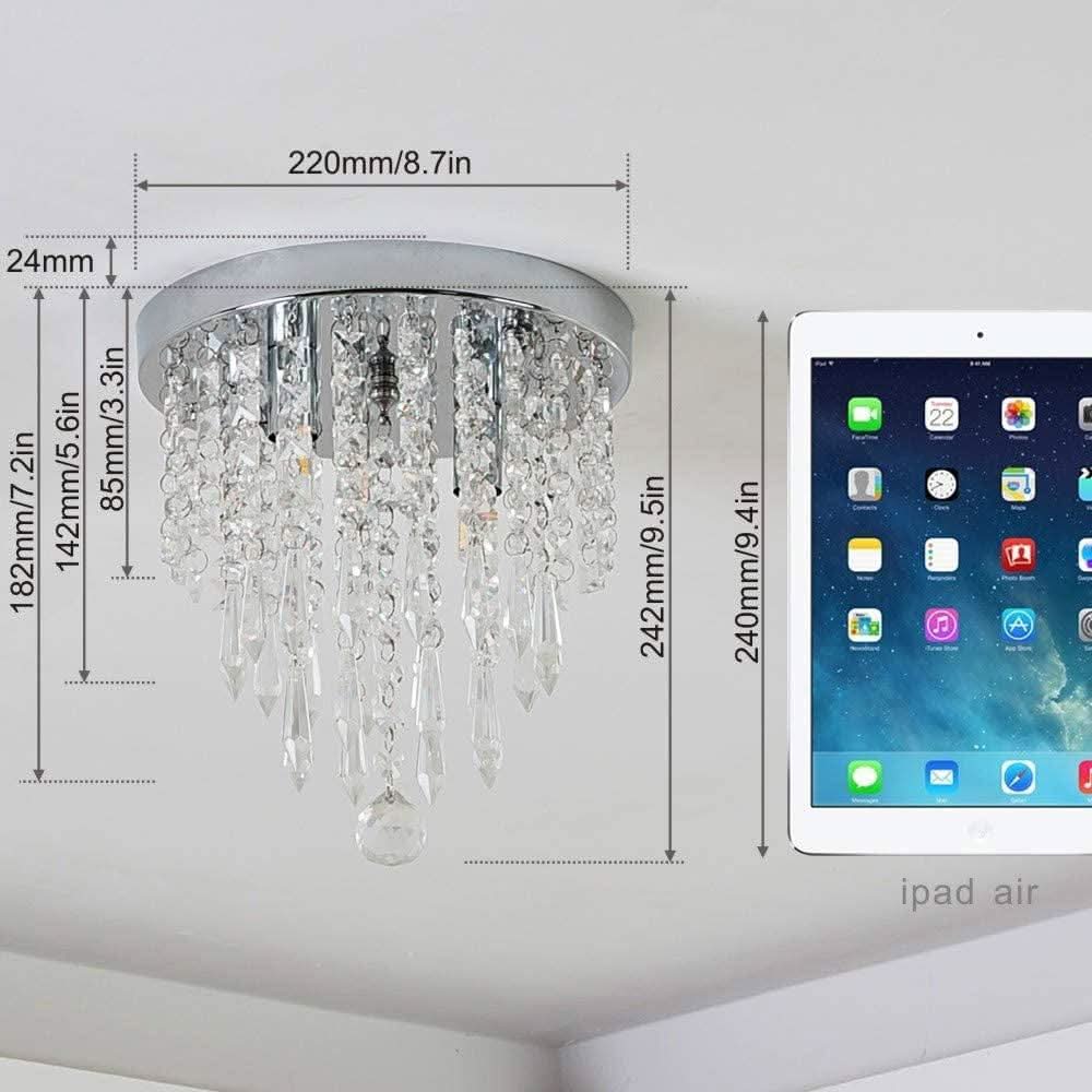 Miniature Crystal Chandelier Flush Mount Ceiling Light