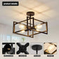 Black Four Light Farmhouse Ceiling Light Luminaire