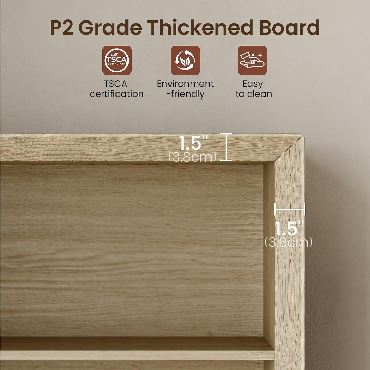 72 Inch Natural Wood Adjustable Freestanding Bookcase