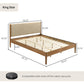Luxurious Rubberwood Platform Bed Light Walnut King