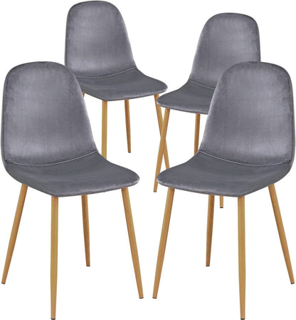 Grey Velvet Dining Chairs Set Of 4 For Dining Room