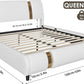 Queen White Faux Leather Platformbed Bed Headboard