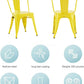Stackable Yellow Metal Dining Chair 18 Inch Kitchen