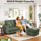 Corduroy Sofa Eighty SevenInch Deep Seat Green Living Room Comfort