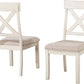 Prato Wood Cross Back Dining Chairs Antique White Tan