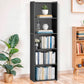 5 Tier Wood Bookcase Freestanding Black Home Office