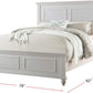 White Eastern King Size Contemporary Platform Bedstead-1