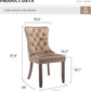 Khaki Velvet Dining Chairs Set of 4 With Button Back