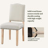 Beige Upholstered Dining Chairs With Nailhead Trim